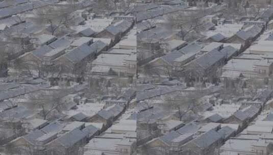 屋顶积雪 北方寒冷农村高清在线视频素材下载