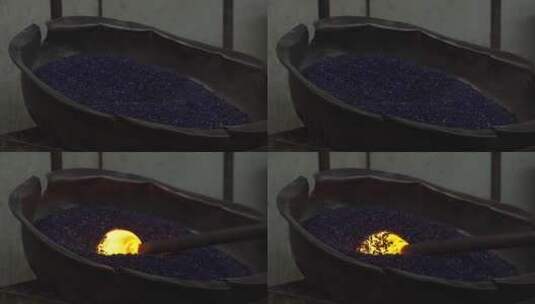 玻璃器皿初步烧制着色工艺高清在线视频素材下载