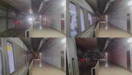 福建厦门地铁站进站的地铁列车高清在线视频素材下载