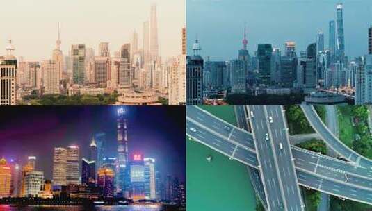 上海立交桥 上海白天到黑夜 上海延时摄影高清在线视频素材下载