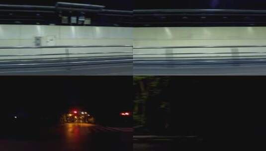 夜晚杭州市紫金港路南隧道车右行车空镜高清在线视频素材下载