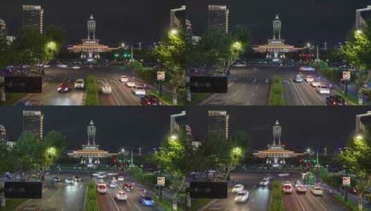 杭州延安路和武林广场城市建筑延时摄影高清在线视频素材下载