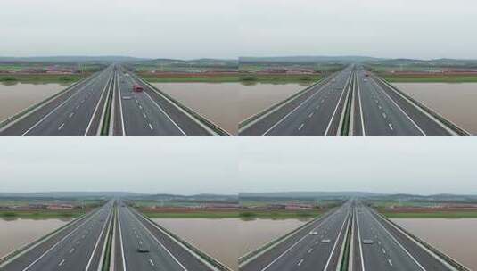 京广澳高速公路湖南衡东路段航拍高清在线视频素材下载