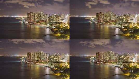 航拍城市延时夜景高清在线视频素材下载