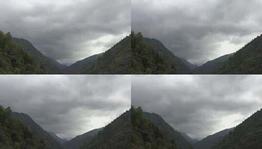 混合森林上方的多云天空高清在线视频素材下载