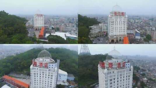 阳江市长江国际酒店和电视塔01高清在线视频素材下载