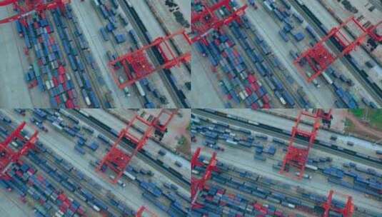 港口码头集装箱航拍高清在线视频素材下载