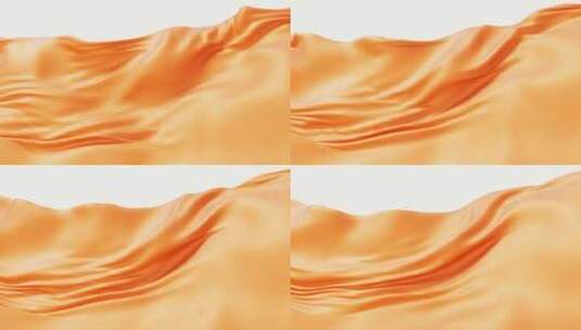流动的橙色布料3D渲染高清在线视频素材下载