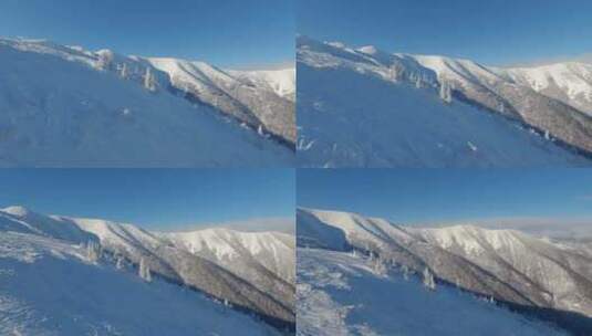 冰冻阿尔卑斯山滑雪度假村全景冬季高清在线视频素材下载
