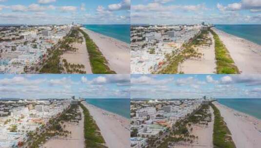 迈阿密海滩空中超延时高清在线视频素材下载