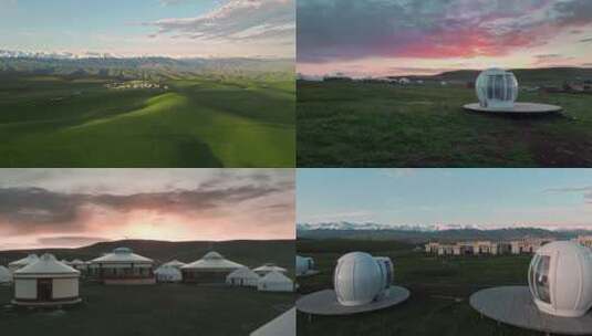 草原上的蒙古包 星空房高清在线视频素材下载
