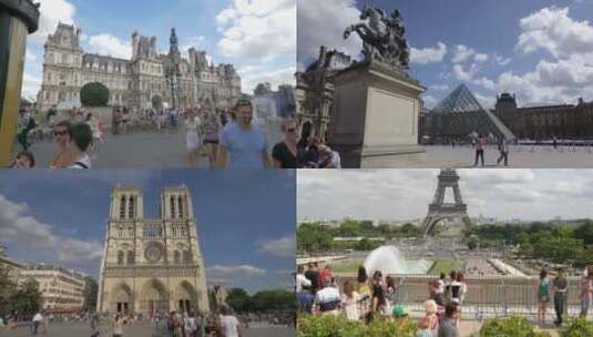 法国巴黎城市风光高清在线视频素材下载