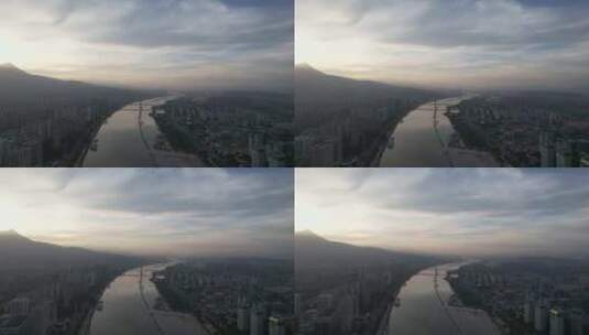 福建福州城市清晨航拍高清在线视频素材下载