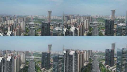 航拍江西赣州中央公园商务高楼高清在线视频素材下载