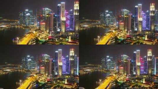 新加坡城市夜景高清在线视频素材下载