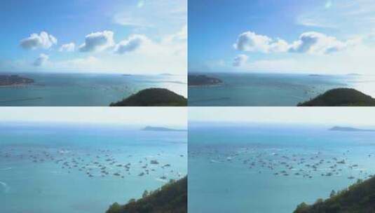 海南三亚凤凰岛外的船只延时高清在线视频素材下载