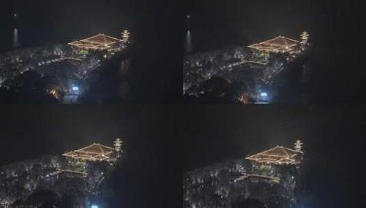 航拍上海浦江之首夜景灯光秀高清在线视频素材下载