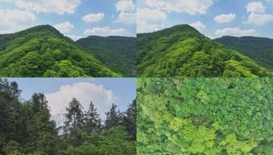 广袤蓝天下的大山/4K航拍/空镜头高清在线视频素材下载