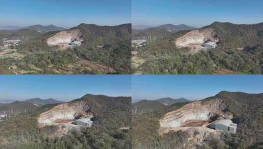 矿山采石厂山体破坏自然环境破坏高清在线视频素材下载