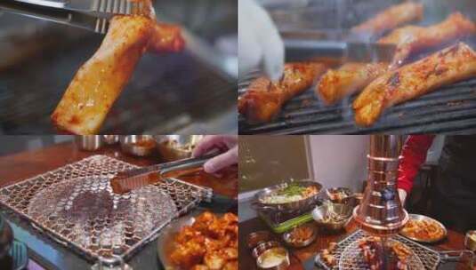 韩式烤肉  烤肉  烤肉宣传片高清在线视频素材下载