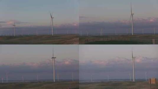 路拍风力发电机高清在线视频素材下载