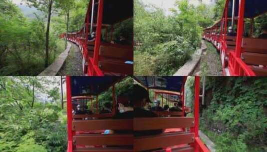 北京双龙峡自然风景区小火车的视频素材高清在线视频素材下载