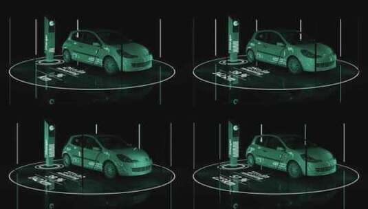 新能源汽车充电桩3d动画高清在线视频素材下载