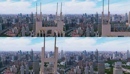 4K上海一线城市摩天大楼天际线1高清在线视频素材下载
