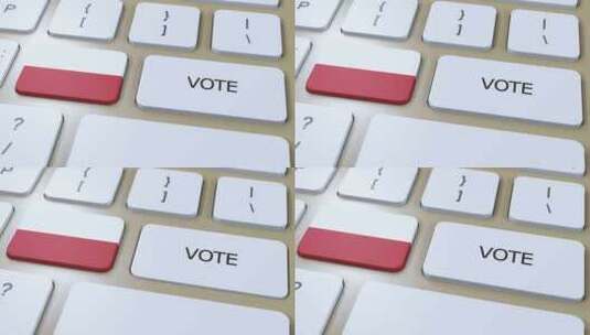 波兰在国家国旗和按钮3D动画中投票高清在线视频素材下载
