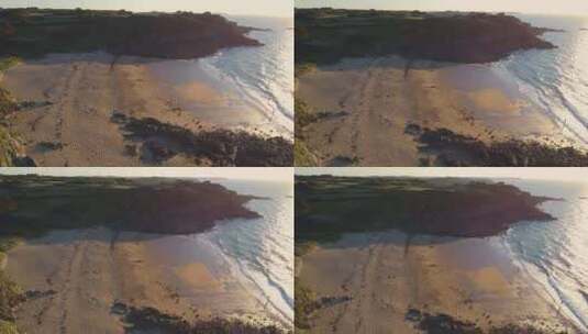 法国坎卡莱索萨耶海滩悬崖环绕的美丽空旷海高清在线视频素材下载