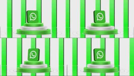 Whatsapp 3D支架徽标动画高清在线视频素材下载