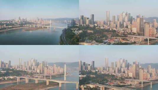重庆江北区CBD航拍高清在线视频素材下载