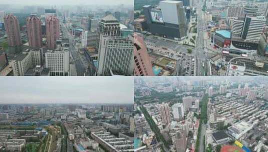 郑州二七区城市交通航拍高清在线视频素材下载