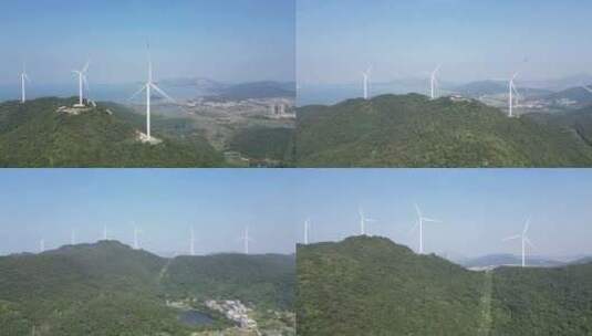 航拍广东阳江海陵岛大山风车高清在线视频素材下载
