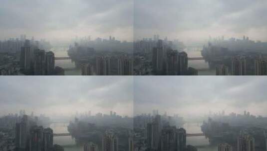 航拍雾都重庆城市风光高清在线视频素材下载