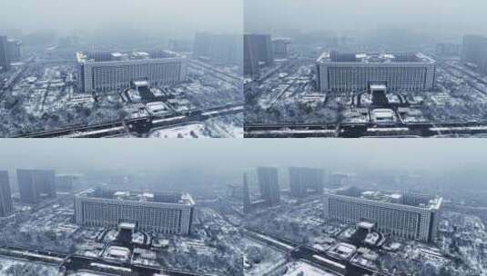 济南高新区雪景高清在线视频素材下载