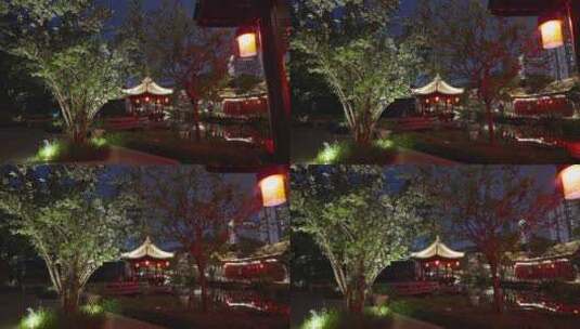 成都铁像寺水街夜景实时高清在线视频素材下载