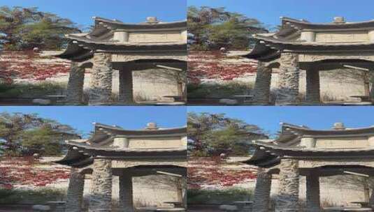 大连宝华寺石亭高清在线视频素材下载