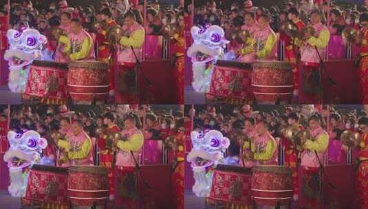城市夜晚喜庆佳节传统民俗表演高清在线视频素材下载