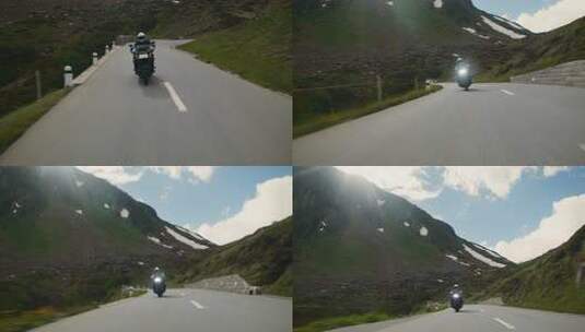 大排量摩托车山路巡航高清在线视频素材下载