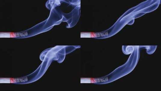 香烟燃烧产生烟雾特写高清在线视频素材下载