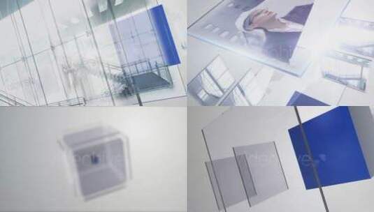 现代时尚盒子玻璃企业宣传照片展示AE模板高清AE视频素材下载