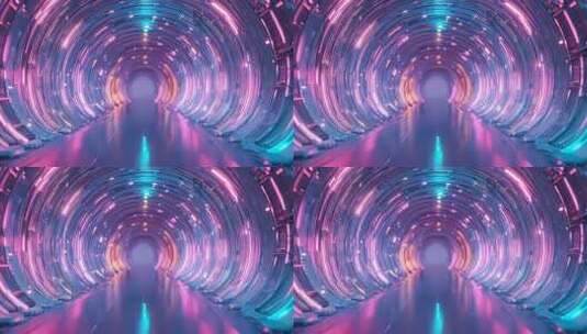 科技感光线隧道穿梭4K高清在线视频素材下载