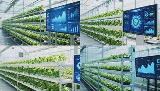 温室大棚蔬菜种植数据监控高清在线视频素材下载