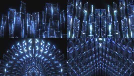 蓝色水晶玻璃动态背景高清在线视频素材下载