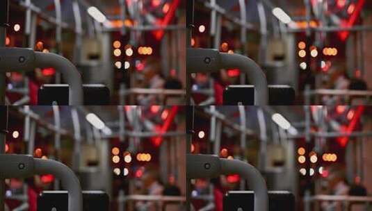 夜晚城市公交车光斑散景画面高清在线视频素材下载