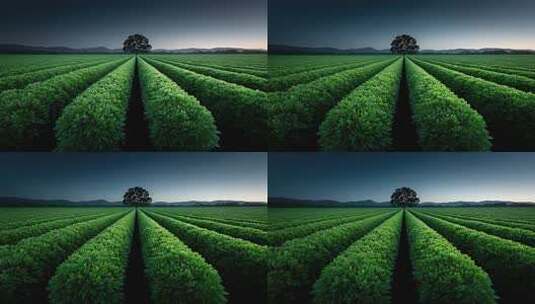 田野间孤独的树在希望的田野上生长高清在线视频素材下载