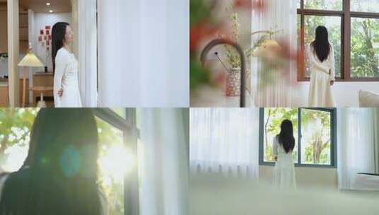 女生休闲惬意阳光清新美好舒适高清在线视频素材下载