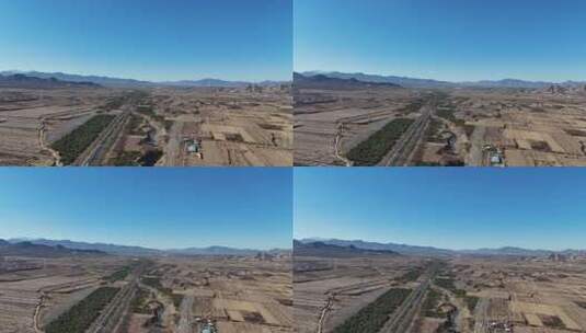 乡村田野公路航拍素材高清在线视频素材下载