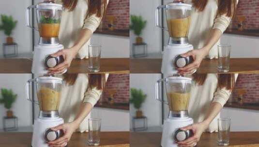 榨汁机 榨果汁 搅拌机高清在线视频素材下载